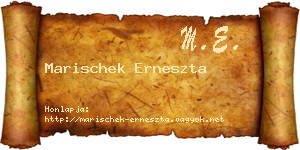 Marischek Erneszta névjegykártya